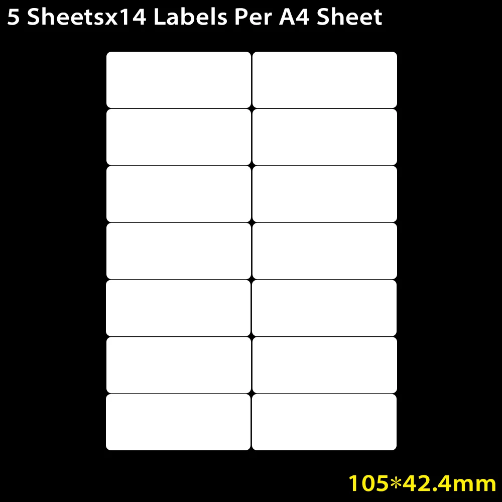 5 Sheetsx14 Labels 5/10 шт. Многофункциональный бумага для струйных/лазерный принтер для печати ярлыков адреса белый A4 листы липкие самоклеющиеся расщепления Бумага - Цвет: 5 Sheetsx14 Labels
