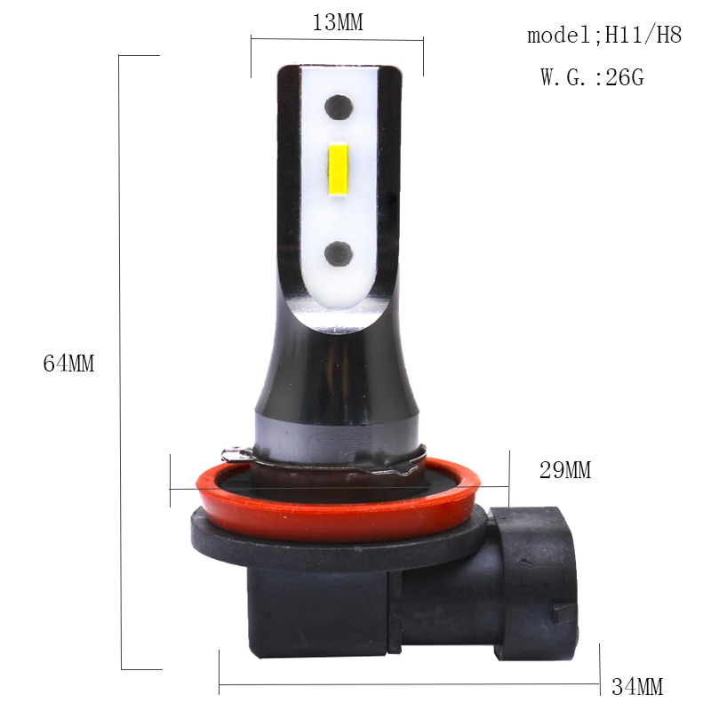 2 шт. H8 H11 Led HB4 9006 HB3 9005 Противотуманные фары лампа 1200LM 6000K белый желтый вождение автомобиля ходовая лампа автоматические светодиоды 12 в 24 В