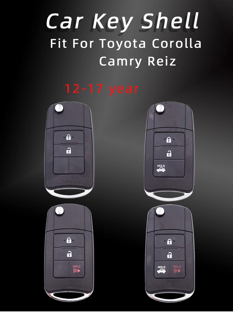Cocolockey откидная оболочка ключа дистанционного управления подходит для Toyota Corolla Camry eiz 12-17year 4 кнопки складной модифицированный автомобильный брелок для ключей