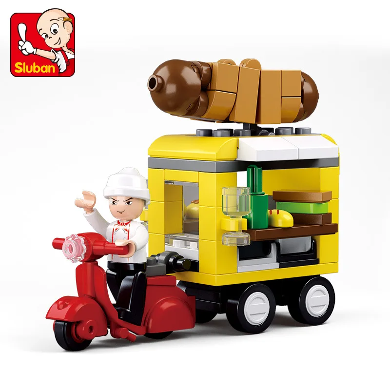 

City Urban Hot Dog Vans Car Building Blocks Car Model Bricks Educational Toys Compatible legoing for Children Girl Friends toys
