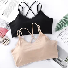 Женский топ-труба с перекрещивающимися бретельками без рукавов, женский бюстгальтер, дышащий красивый бюстгальтер