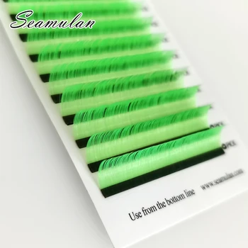 

Green color Russian Volume color Eyelashes Extension 7 Curl extension Lash Hot Selling Eyelash Individual eyelashes makeup tool