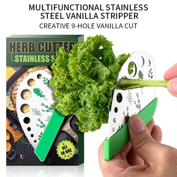 

9 Holes Herb Stripper Stainless Steel Kitchen Herb Leaf Stripping Tool Herb Leaf Stripping Tool Herb Pealer Kale Leaf Knife