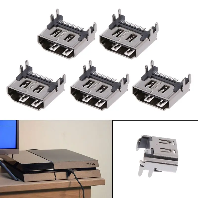 

5Pcs Replacement Display HDMI Port Socket Jack Connector For PlayStation PS4 Pro Slim Console Port