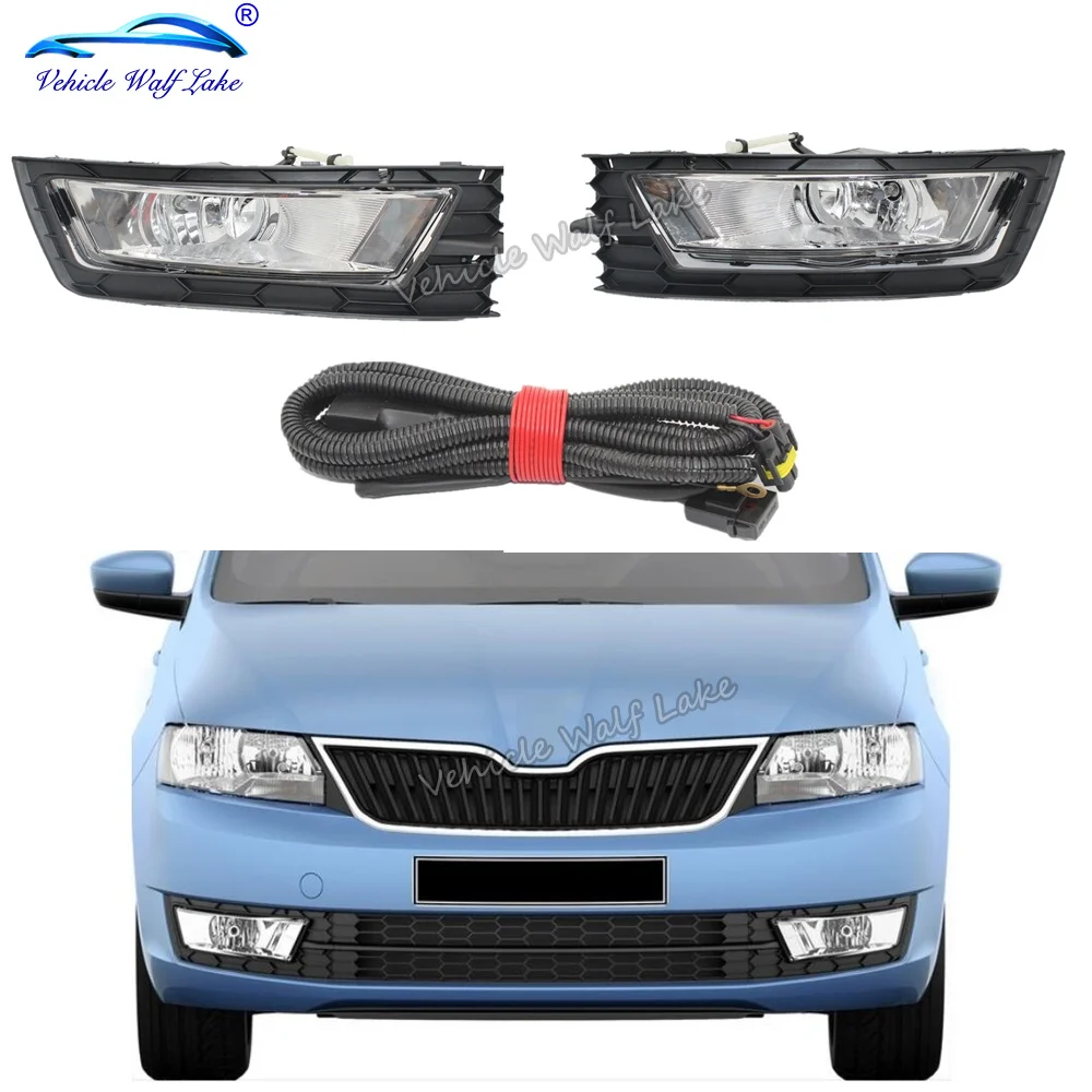 For Skoda Rapid Rapid Spaceback 2012 2013 2014 2015 2016 2017 Car-styling Front Halogen Fog Lamp Fog Light With Bulbs
