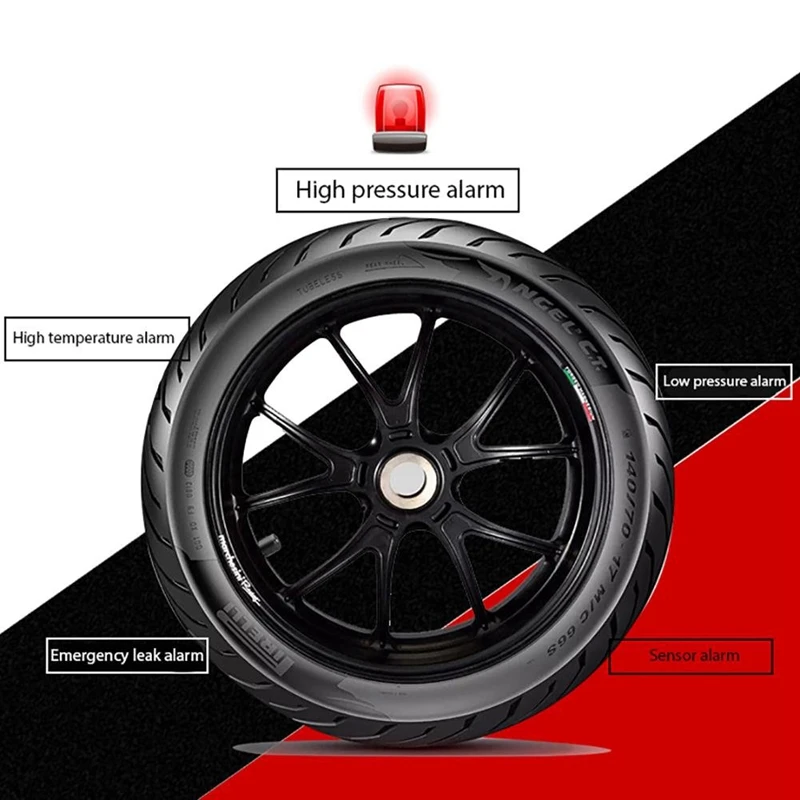 Motorcycle Tire Pressure Monitoring System Wireless Bluetooth Tpms Mobile Phone App Detection External Sensor Auto