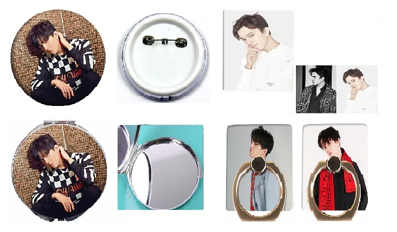 6 PCS Dimash kudaibergen Photos Pictures Badge Mirror Notebook Phone Circle Holder Male Art Music Singer Christmas New Year Gift |