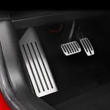 Tesla modelo 3 accesorios de aleación de aluminio de Pedal de pie Model3 Acelerador de combustible de Gas Pedal de freno Pedal de apoyo cubierta estilo