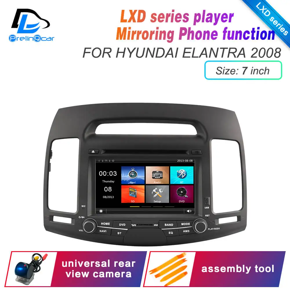 Android 9,0 DSP 4G Lte мультимедийный dvd-плеер для hyundai elantra 2008 2011 лет автомобильный монитор Радио Стерео навигационная система - Цвет: LXD 7inch 08 elantra