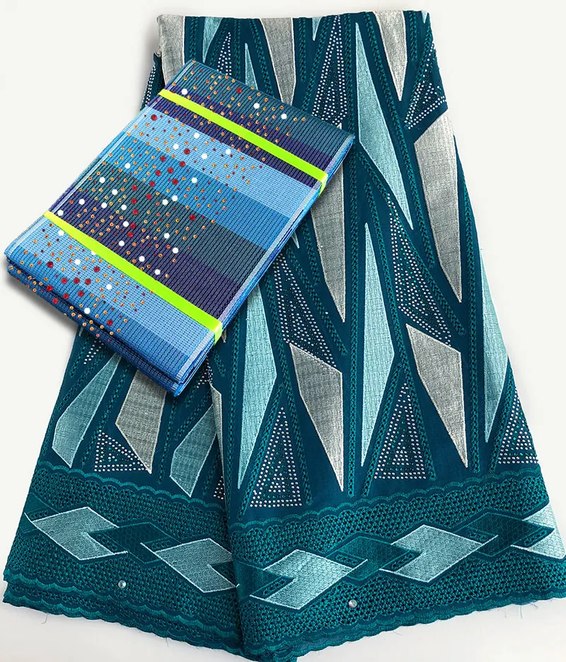 5 ярдов бирюзовая швейцарская вуаль кружевная ткань Африканское кружево Нигерия