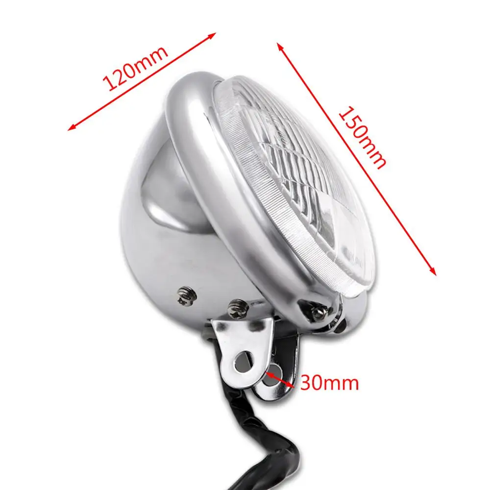 Хромированная алюминиевая галогенная передняя фара в стиле ретро E mark Подходит