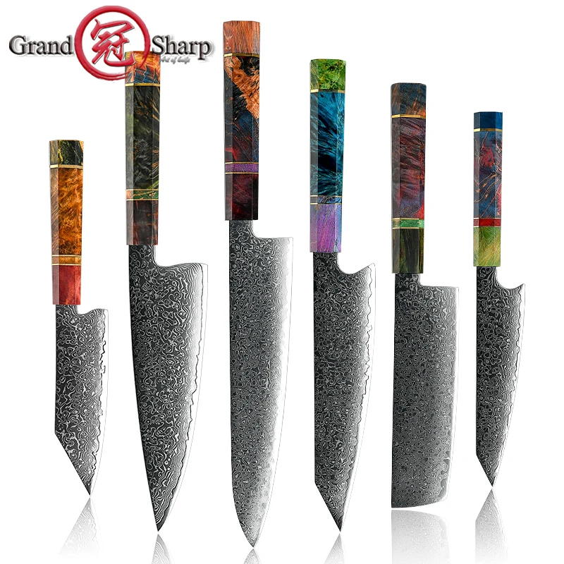 Кухонный нож Grandsharp vg10 из японской нержавеющей стали дамасский мясной шеф-повара