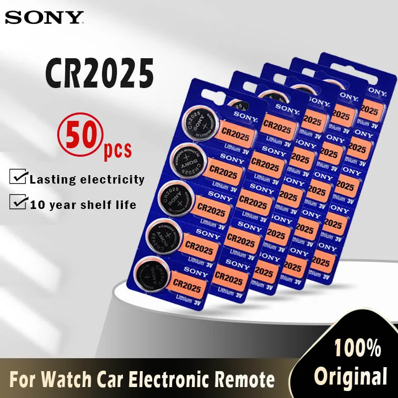 20 шт. для SONY оригинальный cr2025 кнопочный аккумулятор cr 2025 DL2025 LM2025 3V литиевая монета