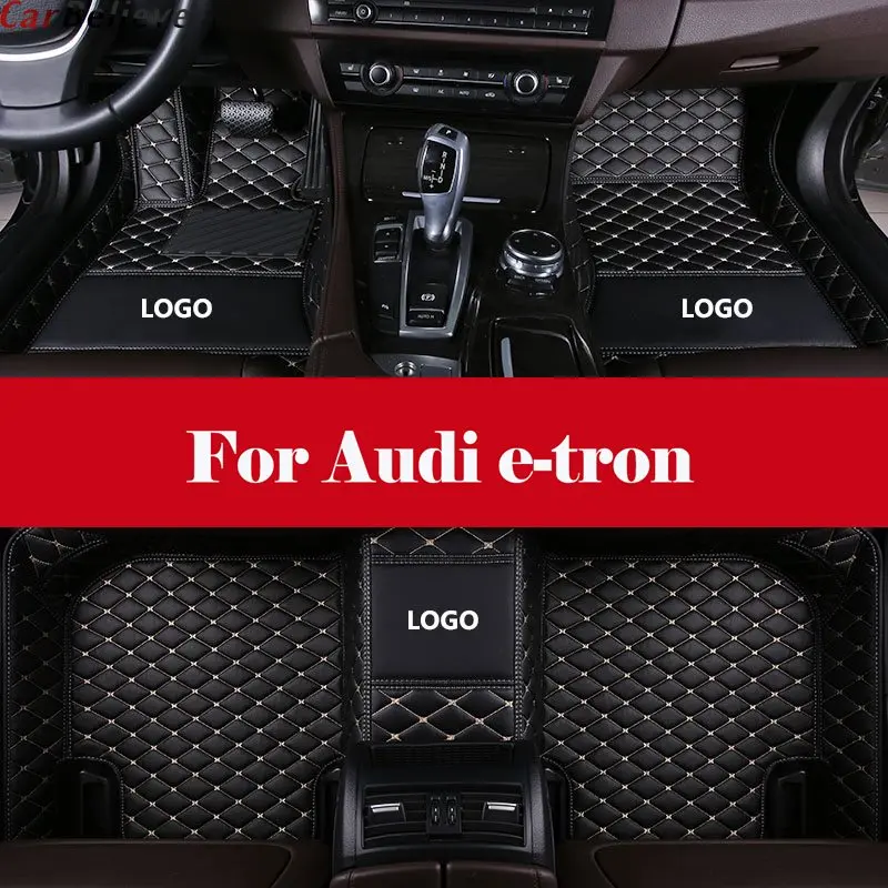 

Custom 3d Leather car floor mats car styling accessories leather Car Floor Mats Waterproof Mat+LOGO For Audi e-tron