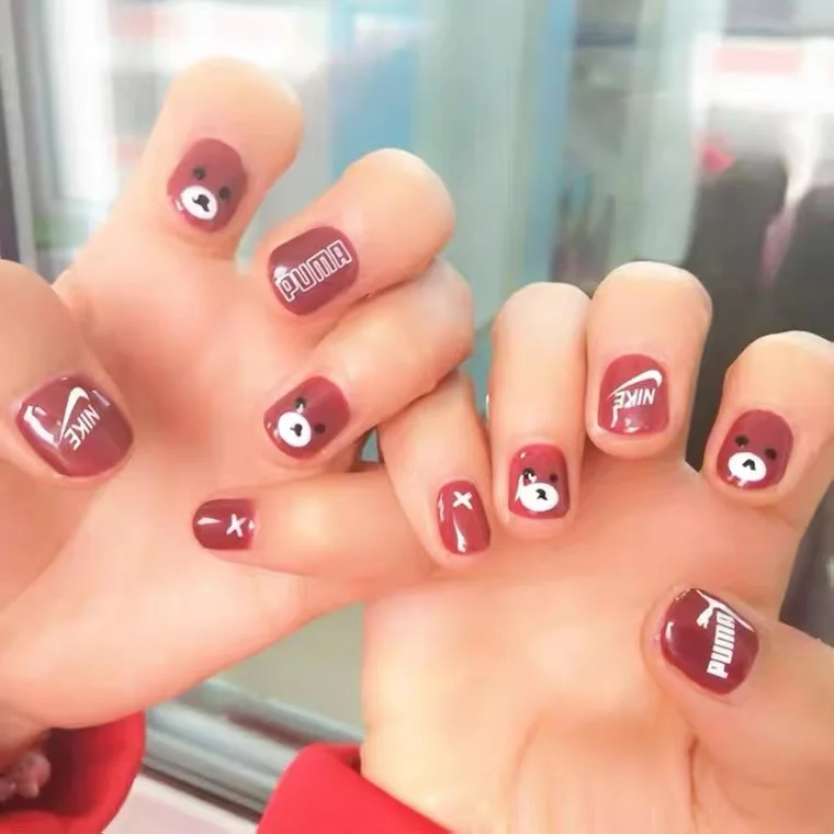 

5pcs Logo Nail Stickers Bronzing Styles Fashion Letter DIY Manicure Art Decorations Decals Foil Nail Sticker