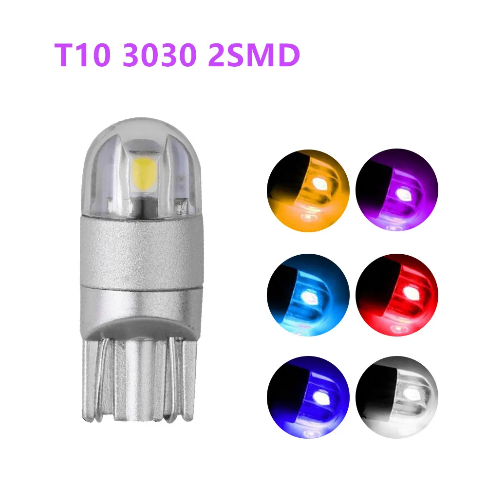 

2/4/10pcs T10 LED Canbus 3030 2 SMD W5W 194 168 501 Car LED T10 Clearance Lights Reading Lamp License Plate Lamp 12V Universal
