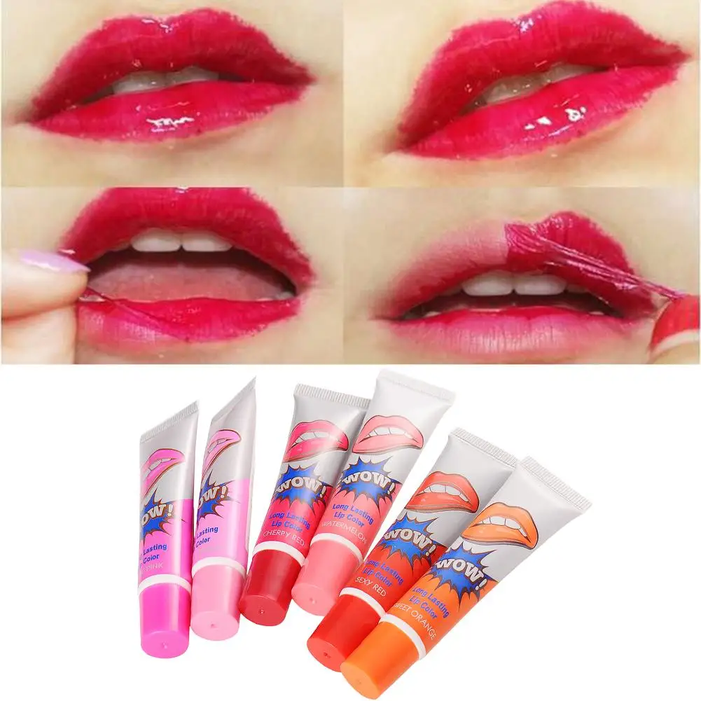 6 Colors Waterproof Gloss Easy Peel Off Liquid Makeup Lip Stick Long Lasting Lipstick Tint Tear Pull Tools |
