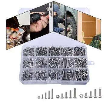 

500pcs/Lot M3 M4 M5 Stainless Steel 304 Hexagon Socket Socket Hex Screw Nut Bolt Assortment Set Cap Screws Kit Bicycle W3R0