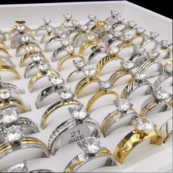

36 Pcs/lot top quality fashion men stainless steel ring lot wholesale women stainless steel ring jewelry wholesale