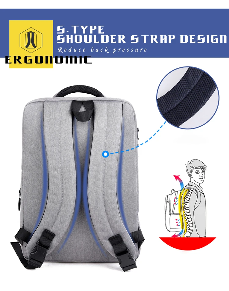 Kuбаг 15,6 дюймов ноутбук бизнес рюкзак мужской USB зарядка Противоугонный замок водонепроницаемый туристический рюкзак женская сумка для ноутбука