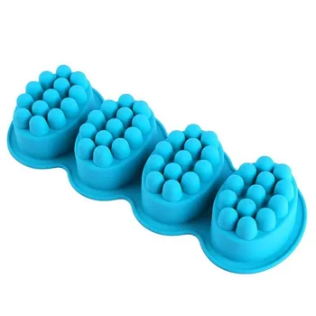 

4 Hole Silicone Soap Mold Soft Oval Massage Soap Making Mold DIY Handmade Soap Making Tool Baking Pin Soap Silicone Soap Mold