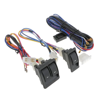 

Universal Car Window Switch Control Set Button Holder Wire Harness