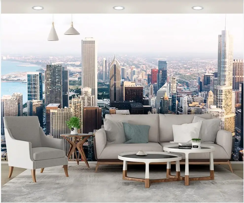 

3d wallpaper custom photo Modern city high-rise buildings background home decor room 3d wall murals wallpaper for walls 3 d