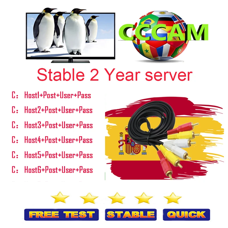 

Most stable Cccam cline 2year for Spain Europe CCCAM DVB-S2 Europe cline for Free Sat V8 V7 Free Shipping freesat receptor