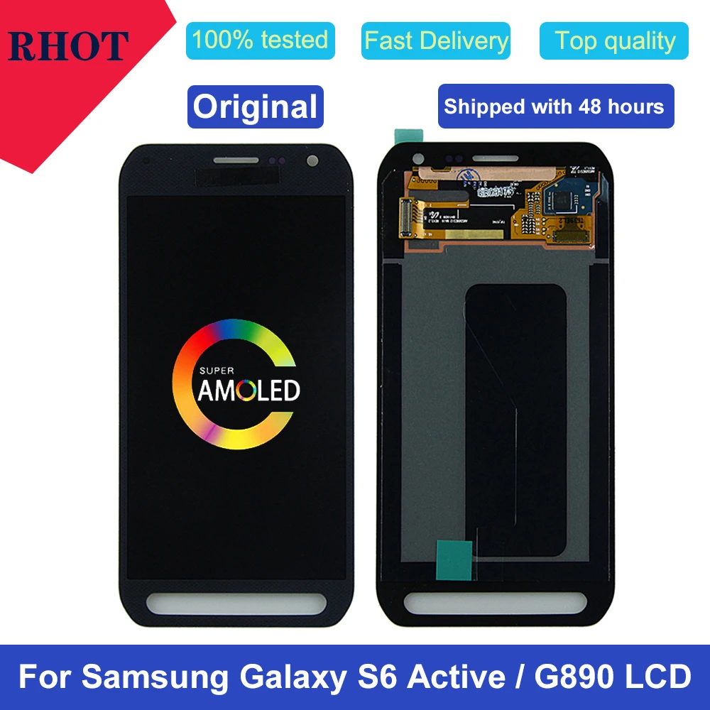 100% протестированный оригинальный 5 1 &quotAMOLED S6 Active ЖК дисплей для Samsung Galaxy G890 G890A