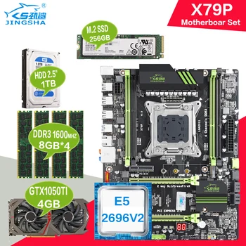 

X79 motherboard Xeon E5 2696 v2 4pcs x 8GB = 32GB 1600MHz DDR3 ECC REG RAM 1TB mechanical hard disk 256GB M.2 SSD GTX1050TI 4GB