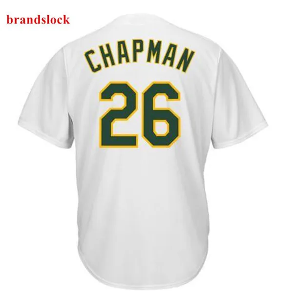 

2019 new Oakland 26 Chapman Jersey Men's Baseball Jerseys White Green