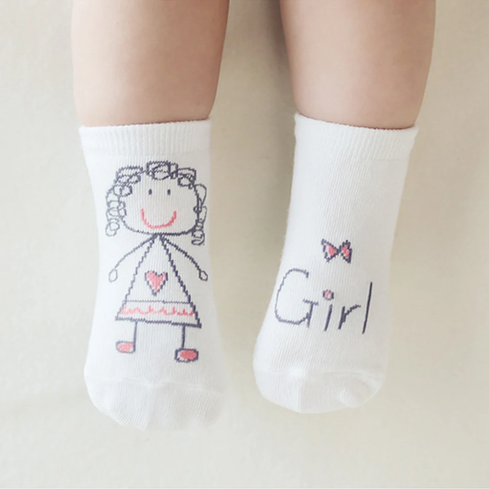 10 цветов, хлопковые носки для новорожденных носки для малышей с героями мультфильмов нескользящие носки для младенцев - Цвет: Girl