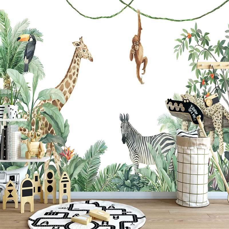 Jungle Wallpaper Mural Children Room | Jungle Wallpaper Kids Children -  Custom Size - Aliexpress