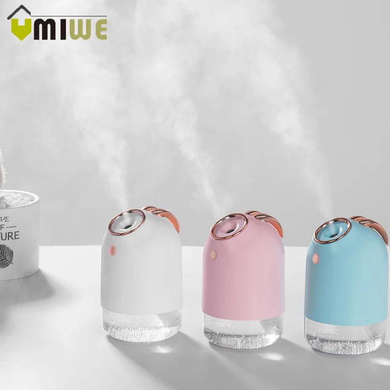 

Wireless Air Humidifier With 800mAh Battery Ultrasonic Cool-Mist Adorable Humidificador Aromatherapy Essential Oil Diffuser LED