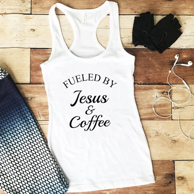 Женская майка с надписью Jesus coffee, христианская уличная одежда, забавная жилетка, Стильная майка без рукавов, Прямая поставка