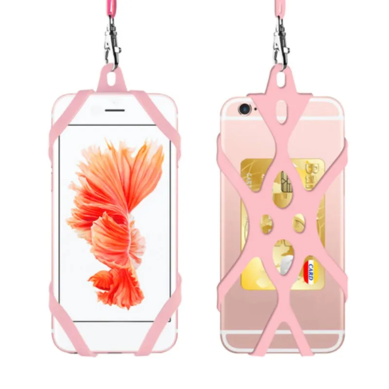 Универсальный телефон ремешок держатель Чехол шейный чехол для смартфона - Цвет: Розовый