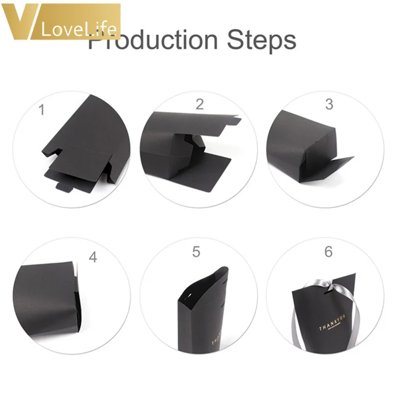 5 шт. конфетная сумка упаковочная черно белая крафт бумага упаковка мешок