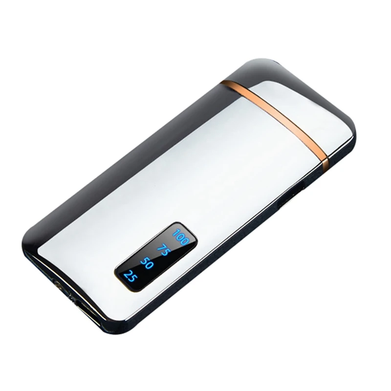Новая электрическая зажигалка с гнездом USB power display металлическая перезаряжаемая Зажигалка для сигарет с двойной дугой Плазменные зажигалки высокого качества Gfit