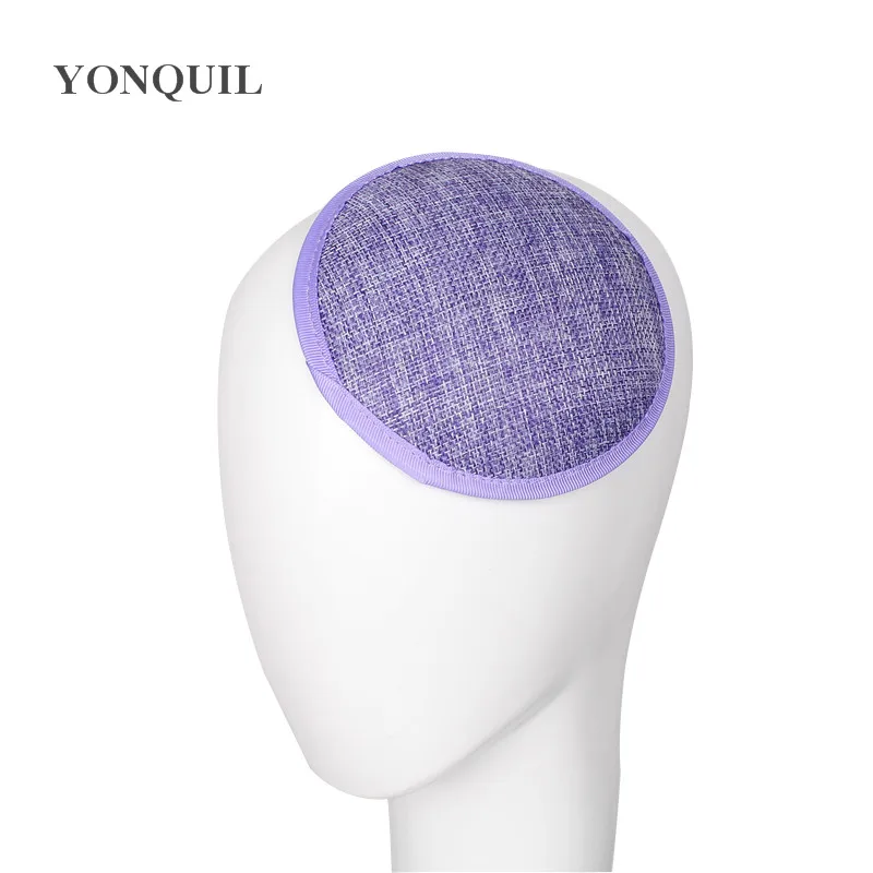 light purple Круглый имитация sinamay 13 см чародей основы для женщин винтажные свадебные facinator шляпы DIY аксессуары для волос повод головные уборы - Цвет: light purple