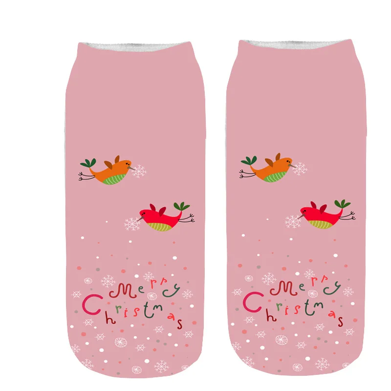 Women Boat Socks 3D Printing Christmas Socks Girl Fashion Unisex Animal Cartoon Funny Low Ankle Socks Christmas Gifts