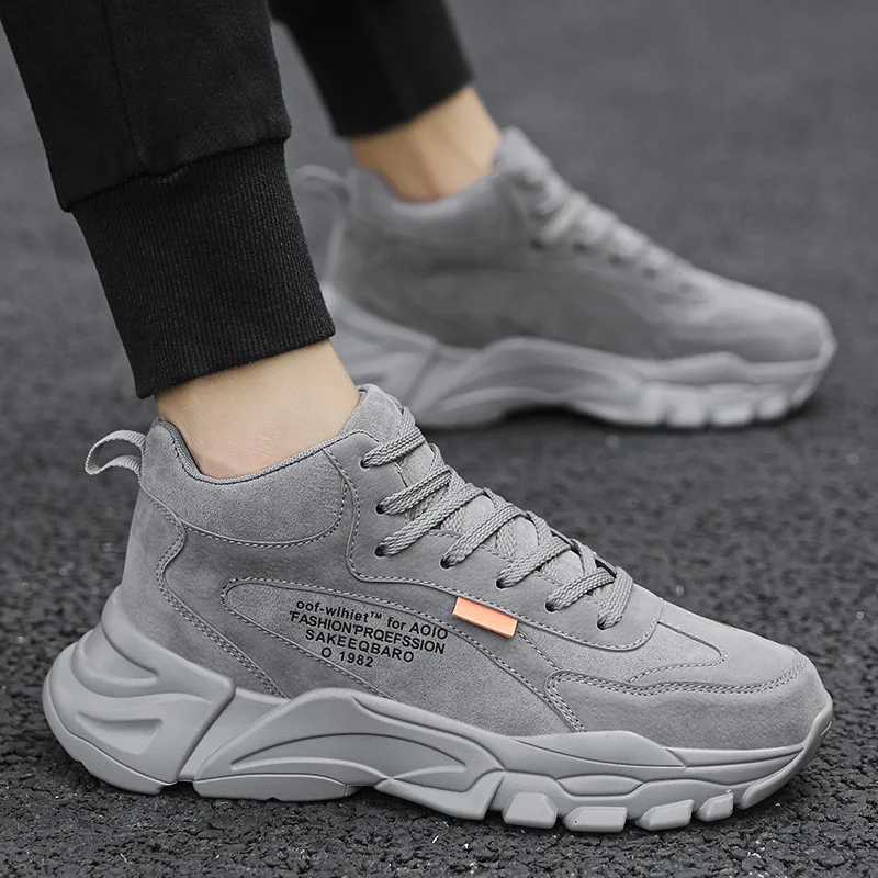 

2019 Autumn New Style Korean-style Trend MEN'S SHOES Hight-top Sports Casual Students Daddy Trendy Shoes Versatile Winter Trendy