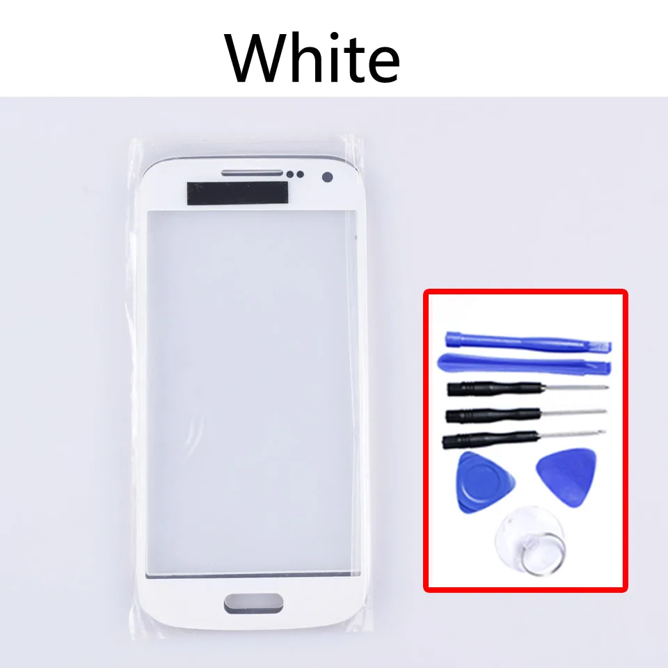 White-With tool S4mini сенсорный экран для Samsung Galaxy S4 mini i9190 i9195 i9192 lcd переднее внешнее стекло сенсорный экран Объектив 4,3" - Цвет: White-With tool