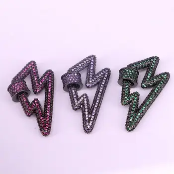 

3PCS, Multi Color Jewelry Clasps Lock Carabiner Micro Pave CZ Copper Arrows Clasp For Jewelry Making
