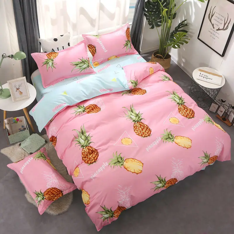 J Pineapple 4 шт. для девочки, мальчика, ребёнка набор постельного белья пододеяльник для взрослых детская кроватка простыни и наволочки одеяло