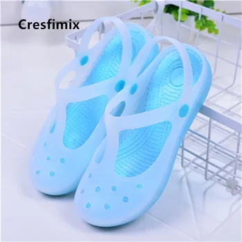 

Cresfimix women cute transparent round toe sandal shoes lady spring holed sandals female cool sandals sandales pour femmes a5076