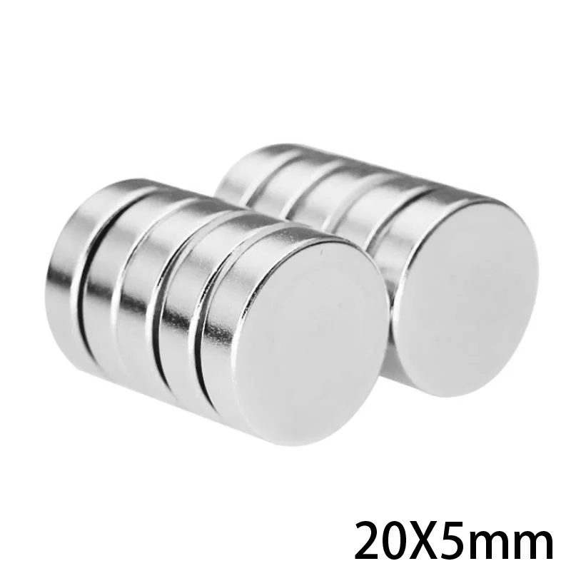20/50/80 шт. 20x5 мм Редкоземельные неодимовые магниты 20 мм x 5 мм супер мощный магнитный съемник для жестких бирок для электронного отслеживания товара Магниты 20x5 мм круглый Диаметр 20*5 мм