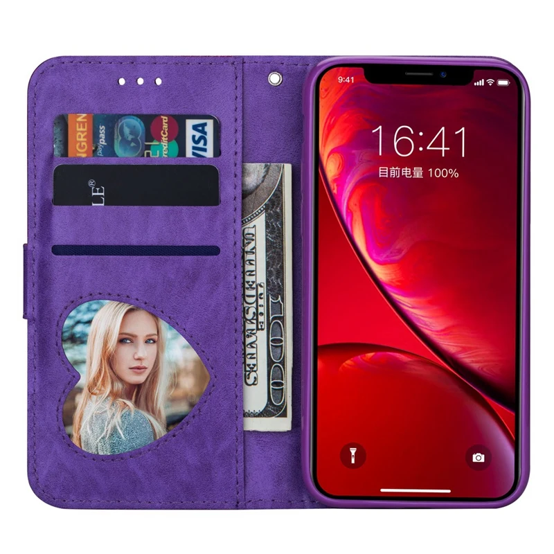Для IPhone 11 блестящий кожаный чехол-кошелек на молнии противоударный откидной Чехол 6,1 дюймов