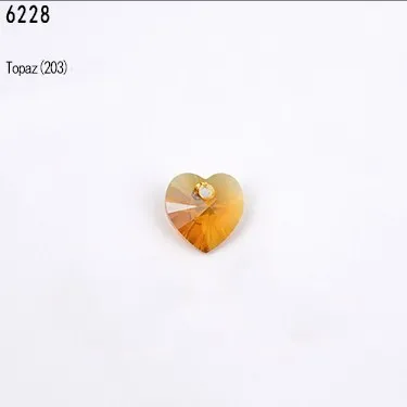 Topaz 203 XILION подвеска в виде сердца 6228 10,3x10 мм Swarovski оригинальные бусины для DIY хрустальные ювелирные изделия аксессуары-фурнитура - Цвет: Topaz 203
