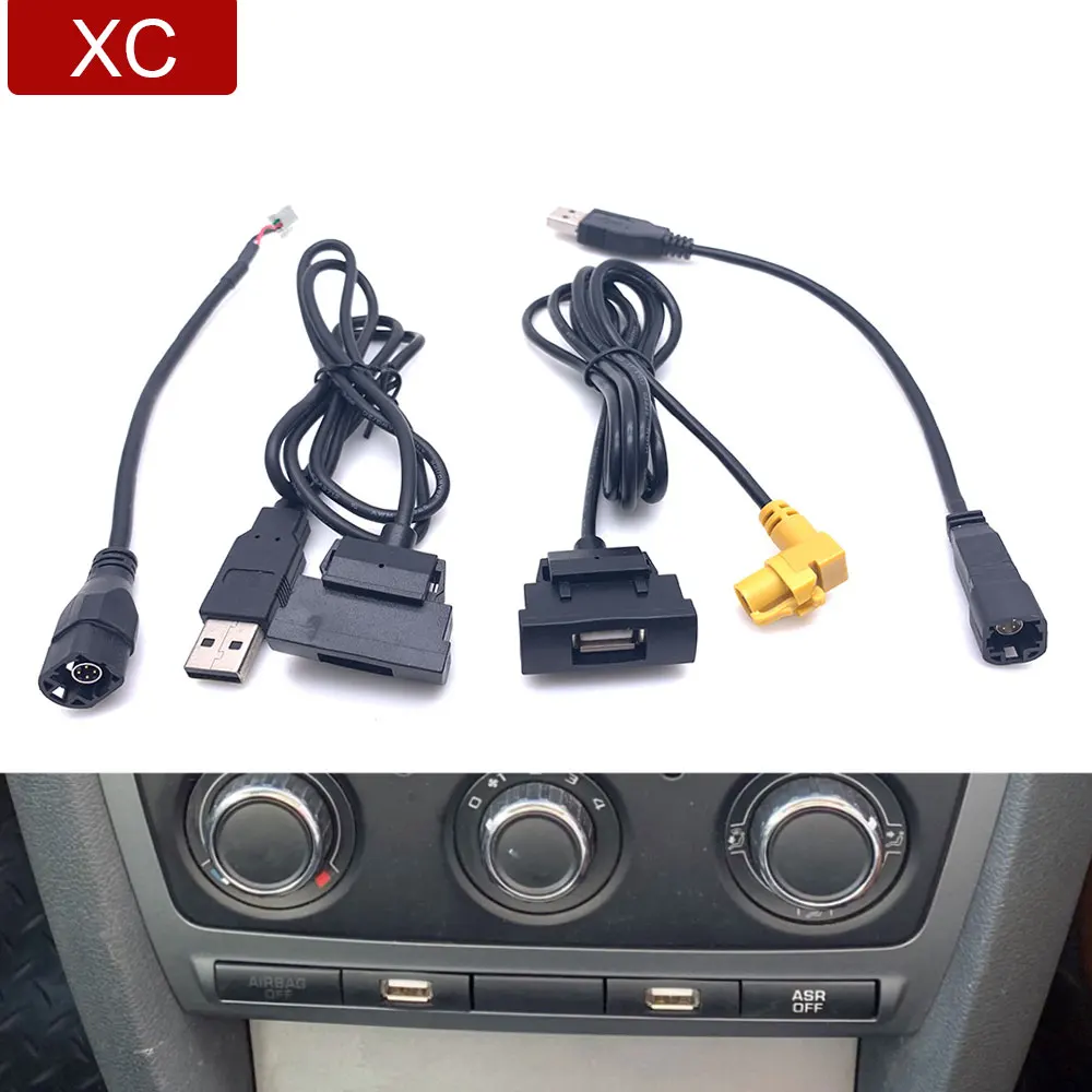 

Автомобильный RCD510 RNS315 радио USB гнездо штекер 4-контактный кабель адаптер багажника Кнопка загрузки для Skoda Octavia Android навигация