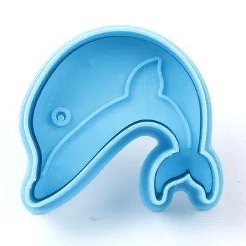 

Roasting Tool 3D Biscuit Mould Cute Cartoon Dolphin Plastic Curved Cookie Mold Sugarcraft Chocolate Decorating Plunger Cutter